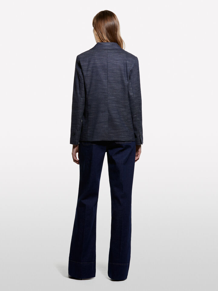 Blazer en flanelle bleu foncé - blazers pour femme - Bleu Foncé | Sisley image number 2